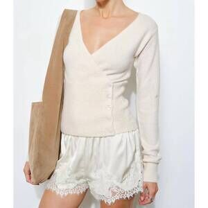 NEW LOUCIA maisy satin lace shorts in cream